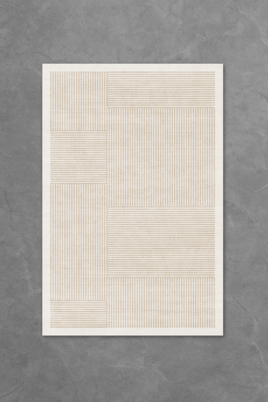 Sandy Stripes Floor Mat | Polyfibre Cashmere - The Carpetier™