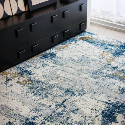 Sky Gold Splash Carpet | Modern | Polyfibre Cashmere Series - The Carpetier™