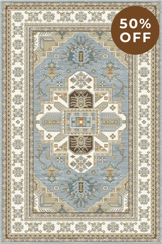 Soft Blue Heritage Carpet | Persian | Polyfibre Cashmere Series - The Carpetier™