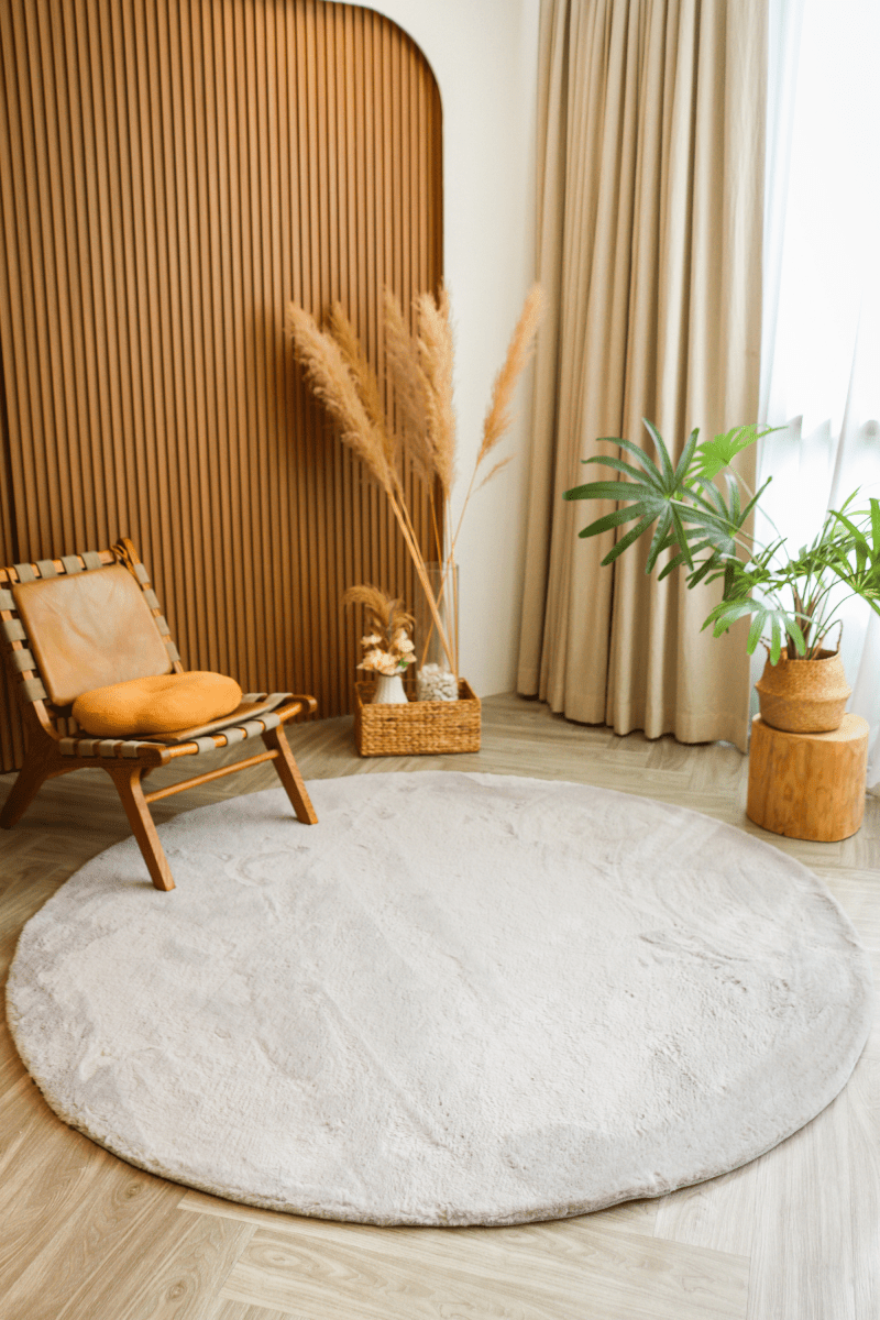 Steel Grey Round Carpet | Cloud Fur Series - The Carpetier™