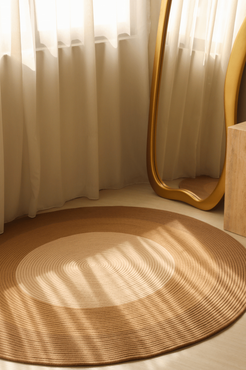Trinity Oak Round Carpet | 100% Nylon | Dual - Sided - The Carpetier™