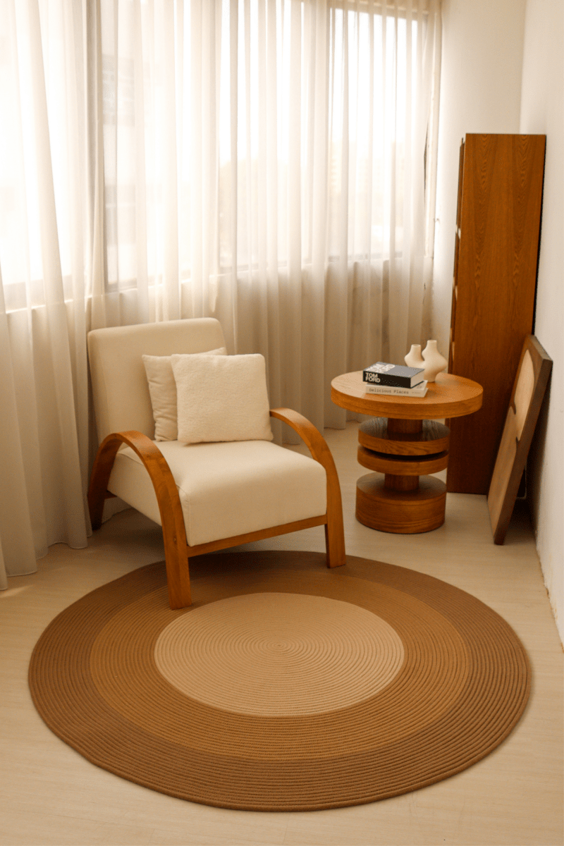 Trinity Oak Round Carpet | 100% Nylon | Dual - Sided - The Carpetier™