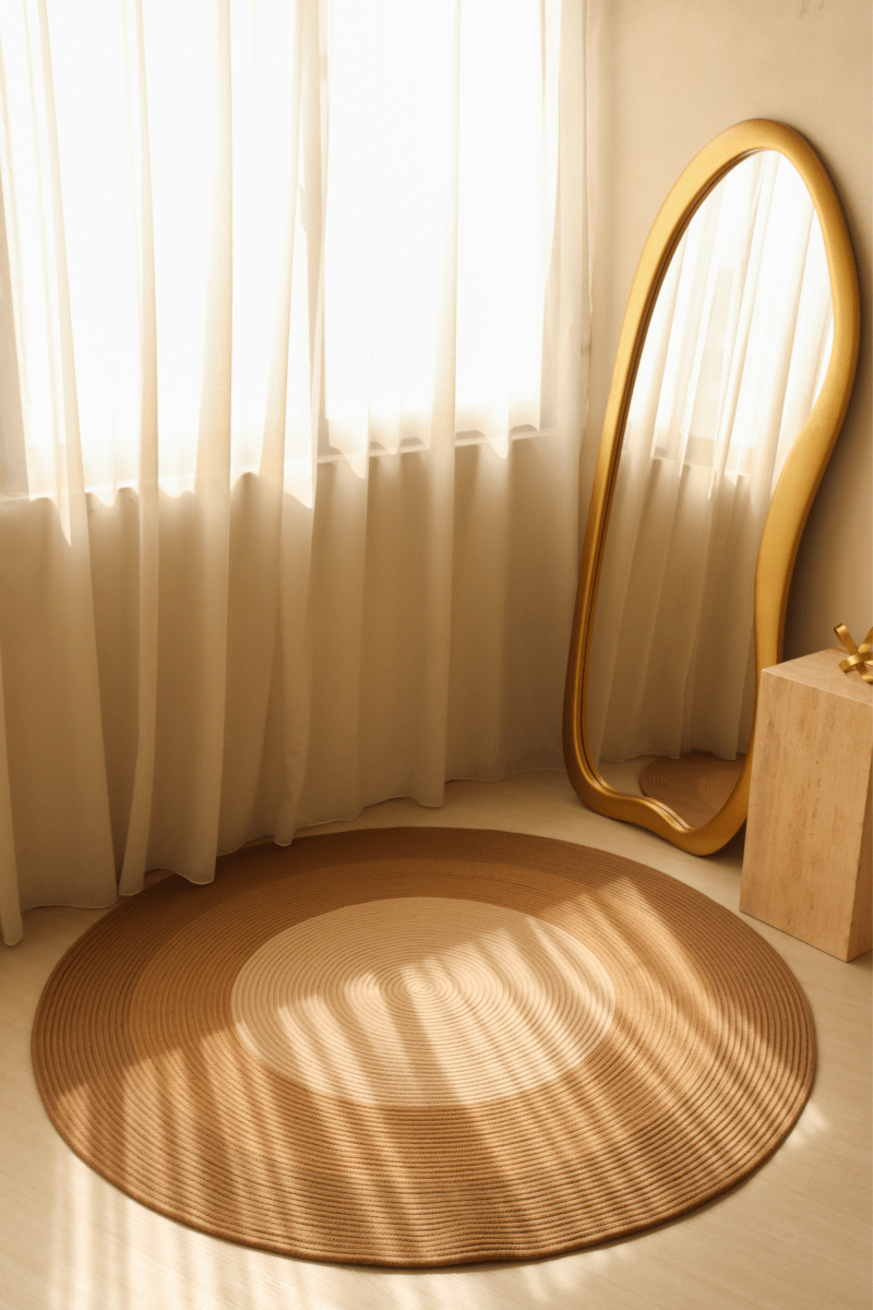 Trinity Oak Round Carpet | 100% Nylon | Dual - Sided - The Carpetier™