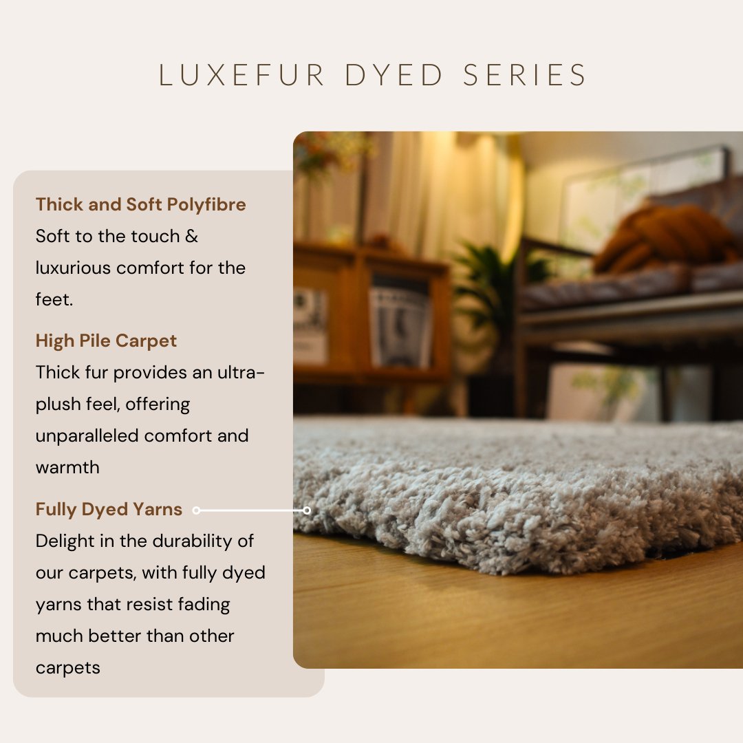 Ivory Cream LuxeFur Carpet | LuxeFur Dyed Series - The Carpetier™
