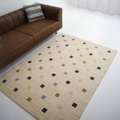 This rug's geometric design brings a modern yet subtle touch to your space. Perfect for living rooms or bedrooms.