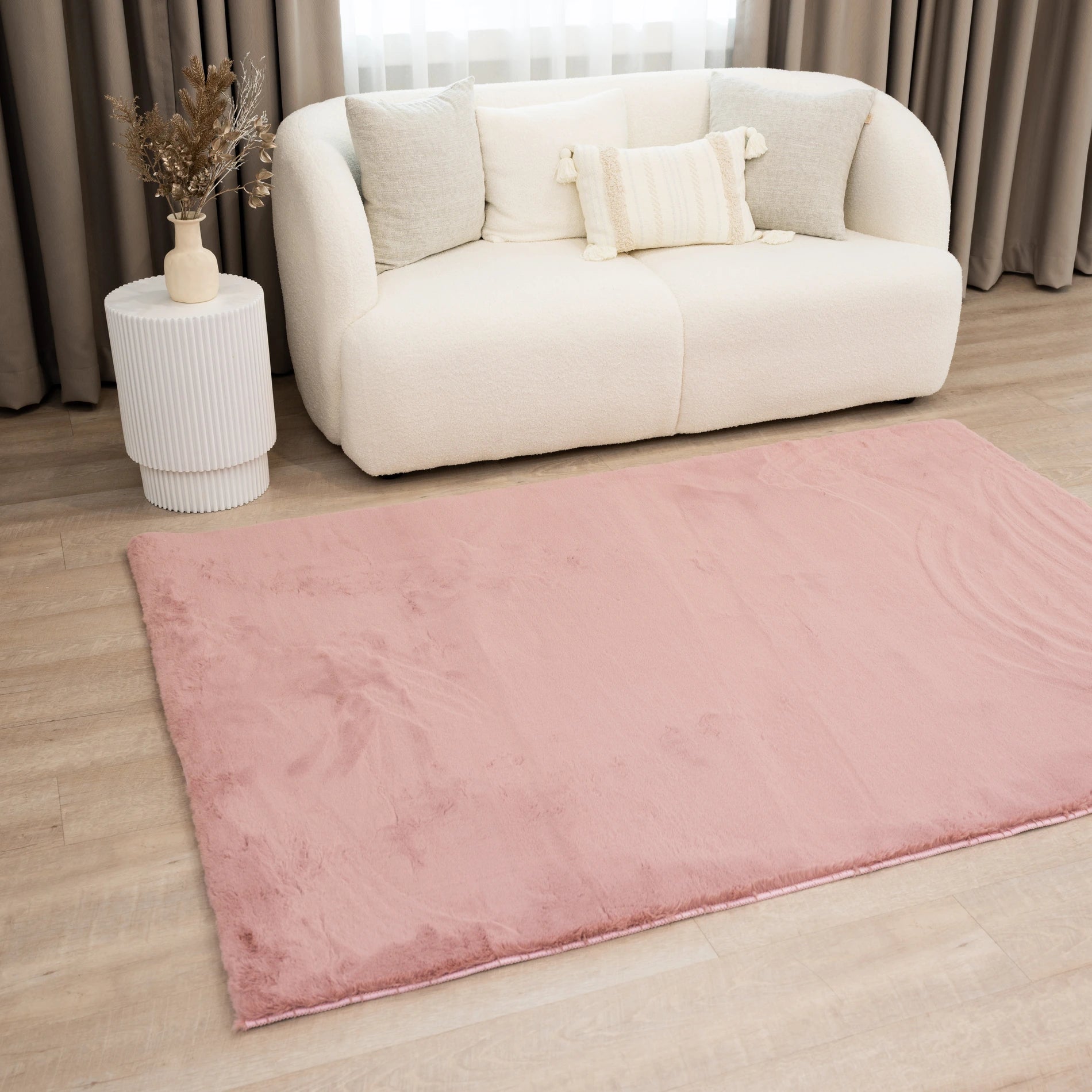 Mauve Pink Cloud Fur Carpet - The Carpetier™