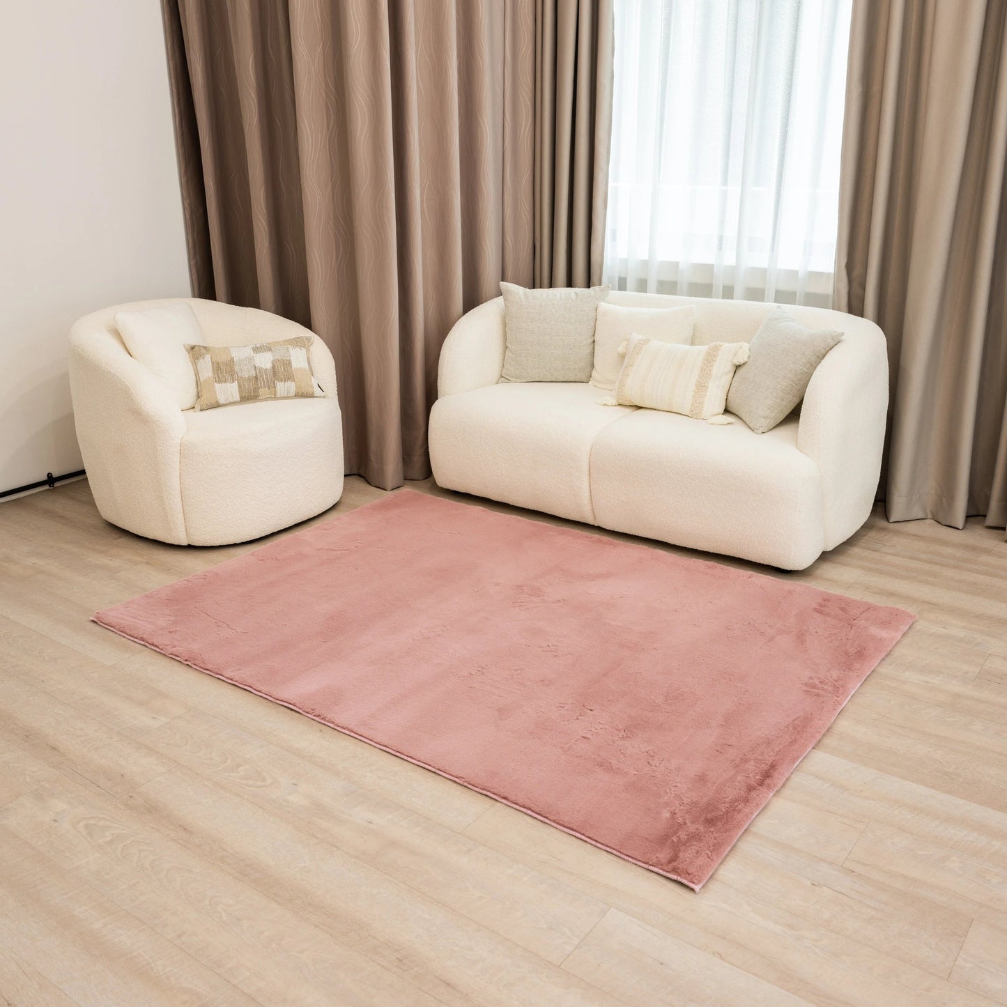 Mauve Pink Cloud Fur Carpet - The Carpetier™