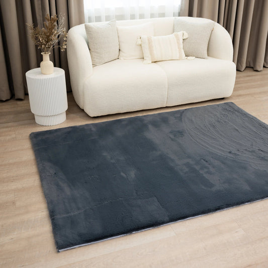 Navy Grey Cloud Fur Carpet - The Carpetier™
